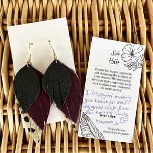 NWT Sseko Layered Feather Petal Earrings